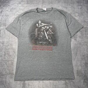 Willie Nelson Shirt Mens Large Gray Vtg Y2K Distressed Whiskey For My Men Biker